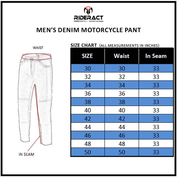 RIDERACT® Mens Motorcycle Slim Jeans Men Denim Jeans Pants w/ CE Armors NEW - Picture 9 of 9